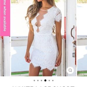 White lace short dress